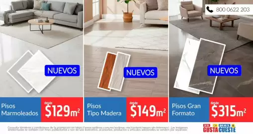 Catálogo Sodimac Homecenter Página 3: Pisos Tipo Madera €149,00, Pisos Marmoleados €129,00