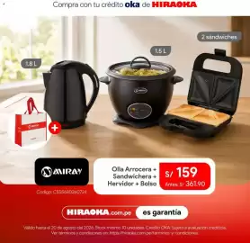 Catálogo Hiraoka Página 5: Miray olla arrocera + sandwichera + hervidor + bolso €159,00