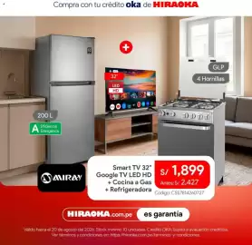 Catálogo Hiraoka Página 6: Miray Smart TV 32" Google TV LED HD + Cocina a Gas + Refrigeradora €1.899,00