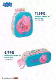 Catálogo Don Dino Página 4: Portatodo doble 3d peppa pig €6,99, Mochila infantil 3d peppa pig €11,99