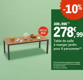 Catalogue E.Leclerc Jardi page 2: Table de salle à manger jardin pour 8 personnes €278,99