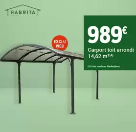 Catalogue E.Leclerc Jardi page 5: Habrita - carport toit arrondi €989,00