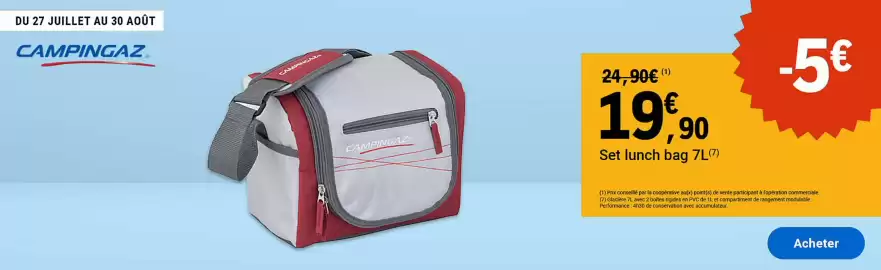 Catalogue E.Leclerc Sport page 5: Campingaz - set lunch bag 7l €19,90