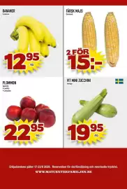 Rinkeby Matcenter reklamblad Sida 5: Bananer €12,95, Färsk majs €15,00