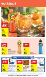 Catalogue Carrefour Market page 10: POWERADE €1,78, FUZE TEA Thé glacé €3,18
