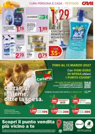 Volantino Crai Pagina 4: Detergente spray Quasar €2,19, Mousse Gourmet Gold Purina €0,79