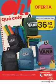 Folleto Eroski Página 1: Vans - mochilas juveniles €36,90