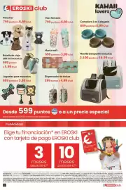 Folleto Eroski Página 2: Botella de viaje mascotas €5,99, Comedero 2 en 1 plegable €5,99
