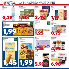 Volantino MEGA Pagina 10: Biscotti Baiocchi €1,25, Kellogg's cereali extra granola assortiti €2,49