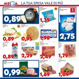 Volantino MEGA Pagina 4: Asiago DOP €0,95, Philadelphia formaggio fresco €1,98