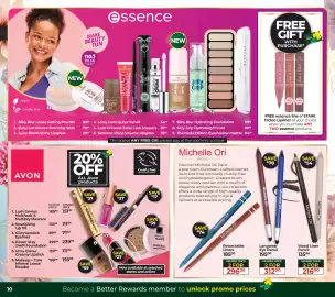Dis-Chem catalogue Page 10: Avon Nourishing Lip Oil €111,96, Essence Long Lasting Eye Pencil €34,95