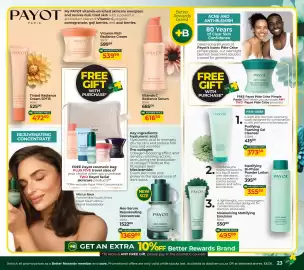 Dis-Chem catalogue Page 19: Eucerin Purifying Cleanser-400ml €359,10, Eucerin Triple Action Serum-40ml €371,69