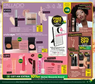 Dis-Chem catalogue Page 5: Palladio Liquid Foundation €108,00, Palladio Butter Balm €130,50