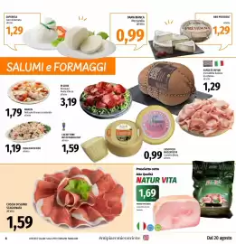 Volantino Emi Supermercati Pagina 4: Coscia di suino stagionata €1,59, Prosciutto cotto NaturVita €1,69