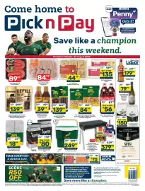 Pick n Pay catalogue Page 1: 26 Litre Cooler Box €249,99, JanBraai Basting Sauce Assorted 750ml Each €39,99