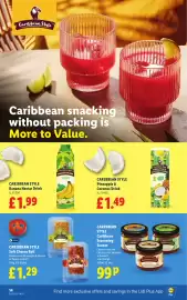 Lidl leaflet week 34 Page 16: Caribbean Style Soft Cheese Roll €1,29, Caribbean Style Banana Nectar Drink €1,99