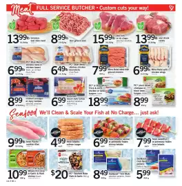 Loblaws flyer week 34 Page 4: Butterball bacon style turkey €6,99, PC Seafood Bake Herb & Garlic €20,00