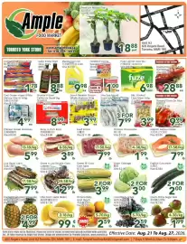 Ample Food Market flyer week 34 Page 1: Black Grape €2,59, Hereford vienna sausage €1,00