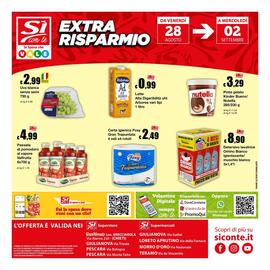 Volantino Sì con te Pagina 24: Passata di pomodoro al vapore Valfrutta €4,99, Uva bianca senza semi €2,99