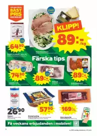 Stora Coop reklamblad vecka 35 Sida 2: Strimlad kyckling €57,90, Grillkryddad karré €89,00