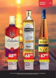 Delikatesy Centrum gazetka Strona 21: Whisky Bushmills Original €68,99, Brandy Metaxa 5 €67,99