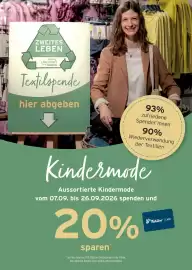 Tchibo Eduscho Flugblatt Seite 7: ZWEITES LEBEN In Kooperation mit Re-Use Austria Textilspende hier abgeben 93% zufriedene