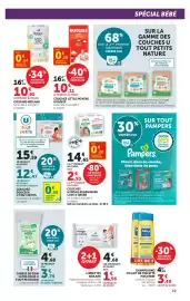 Catalogue Hyper U page 19: Biolane Lingettes visage et mains €1,56, HUGGIES Couches Little Movers €10,11