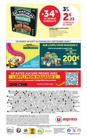Catalogue U Express page 12: EAT NATURAL PROTEINES €2,23, Minions €200,00