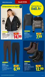 Catalogue Lidl semaine 35 page 35: ESMARA Trench court femme €14,99, ESMARA Bottines femme €12,99
