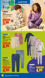 Catalogue Lidl semaine 35 page 56: LUPILU Gilet sans manches enfant €8,99, LUPILU Jegging enfant €4,99
