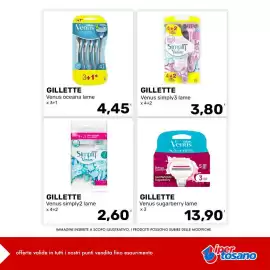 Volantino Iper Tosano settimana 34 Pagina 4: Gillette Venus simply2 lame €2,60, Gillette Venus simply3 lame €3,80
