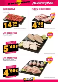 Folleto AhorraMas semana 34 Página 9: Carne de añojo €14,99, Panceta de cerdo duroc €4,99