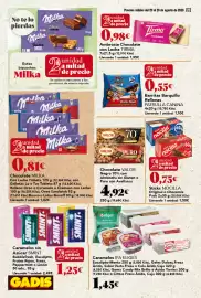 Folleto Gadis semana 34 Página 20: Chocolate Valor Negro 70% con Almendra sin Gluten o Puro con Avellanas €4,92