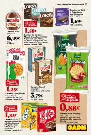 Folleto Gadis semana 34 Página 21: Quaker Cereales Cruesli €3,79, Corny barritas de cereales €1,50