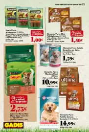 Folleto Gadis semana 34 Página 40: Purina Adventuros €1,00, Ultima Alimento Perro Mini Fit&Delicious €1,50