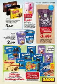 Folleto Gadis semana 34 Página 7: Milka Helado Vainilla Chocolate €2,99, Helado SNICKERS MARS TWIX €3,65