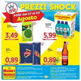 Volantino Market Ingross Pagina 20: Piselli Novelli Findus €3,49, Lavatrice General 5 in 1 €5,99