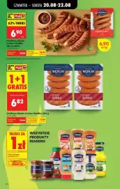 Biedronka gazetka tydzień 34 Strona 4: Kiełbasa Śląska Kraina Wędlin €6,82, WSZYSTKIE PRODUKTY MADERO €1,00