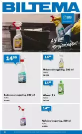 Biltema kundeavis Side 1: Bilterna Baderomsrengjøring €14,90, Universalrengjøring €14,90