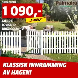 Bauhaus kundeavis Side 4: Palmako Gjerde Lovisa 10 €1.090,00