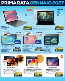 Volantino Euronics Bruno Pagina 6: Samsung Galaxy Chromebook 14" €199,99, Lenovo IDEAPAD 3 CHROMEBOOK 14" €279,99