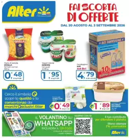 Volantino Alter Discount Pagina 1: Candeggina ACE €4,79, Pasta di Semola DIVELLA €0,48