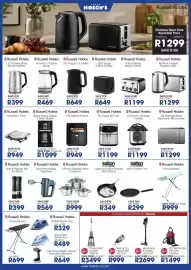 Hirsch's catalogue Page 39: Russell Hobbs Ironing Board €999,00, Salton 26cm Crepe Pan €299,00
