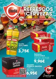 Folleto Claudio Página 1: Coca-cola - refresco €9,96, Estrella galicia - cerveza €6,95