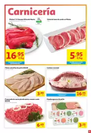 Folleto Alcampo Página 3: Filetes 1ª A Vacuno Villa del Monte €16,95, Cinta de lomo de cerdo en filetes €5,95