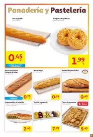 Folleto Alcampo Página 5: Pan baguette €0,45, Rosquilla de pistacho €1,99