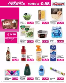 Volantino Maxisconto Pagina 2: Spinaci a cubetti, minestrone surgelato Natura Chiama Selex €0,98