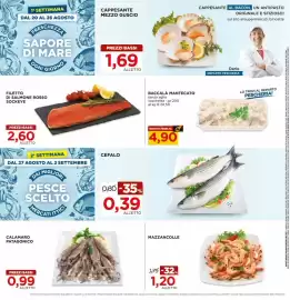 Volantino Alì Supermercati Pagina 8: Filetto di salmone rosso sockeye €2,60, Baccalà mantecato senza aglio €4,90