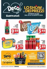 Volantino Deco Supermercati Pagina 1: Coca Cola €3,89, Cornetto vari gusti €3,49