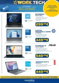 Volantino Euronics Pagina 10: Laptop Windows 11 Home HP €449,99, Vivobook 15 ASUS €549,99